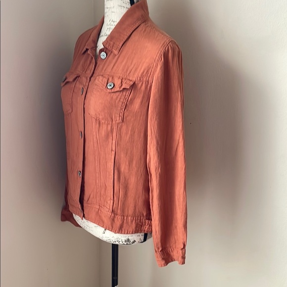 Jones New York Terra-cotta linen jacket - Picture 3 of 5